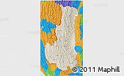 Shaded Relief 3D Map of Chin, political outside