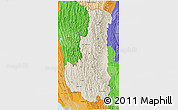 Shaded Relief 3D Map of Chin, political shades outside