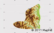 Physical Map of Falam, cropped outside