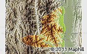 Physical Map of Falam, semi-desaturated