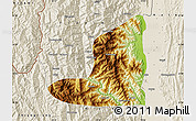 Physical Map of Falam, shaded relief outside