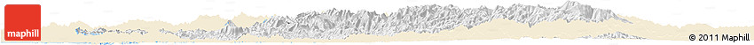 Classic Style Horizon Map of Chin, single color outside