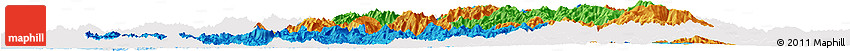Political Horizon Map of Chin, single color outside