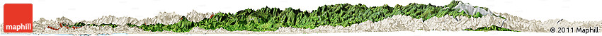Satellite Horizon Map of Chin, shaded relief outside