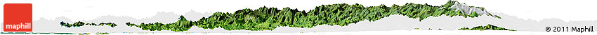 Satellite Horizon Map of Chin, single color outside