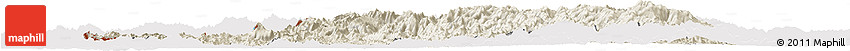 Shaded Relief Horizon Map of Chin, cropped outside