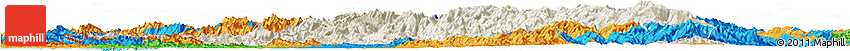 Shaded Relief Horizon Map of Chin, political outside