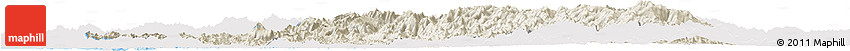 Shaded Relief Horizon Map of Chin, single color outside
