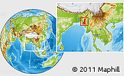 Physical Location Map of Chin, within the entire country