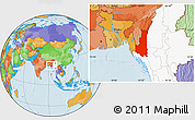 Political Location Map of Chin, highlighted country