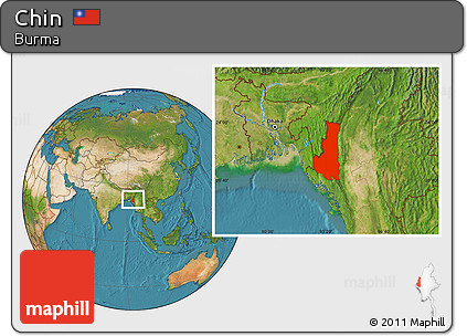 Satellite Location Map of Chin