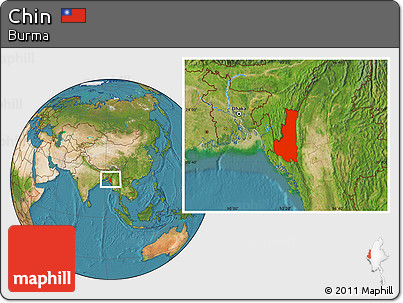 Satellite Location Map of Chin