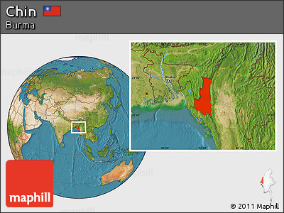 Satellite Location Map of Chin