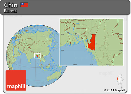 Savanna Style Location Map of Chin