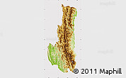 Physical Map of Chin, cropped outside