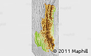 Physical Map of Chin, lighten, desaturated