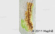 Physical Map of Chin, lighten, semi-desaturated