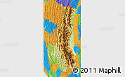 Physical Map of Chin, political outside