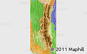Physical Map of Chin, political shades outside