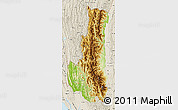 Physical Map of Chin, shaded relief outside