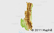 Physical Map of Chin, single color outside