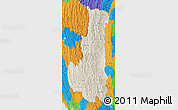 Shaded Relief Map of Chin, political outside