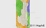 Shaded Relief Map of Chin, political shades outside