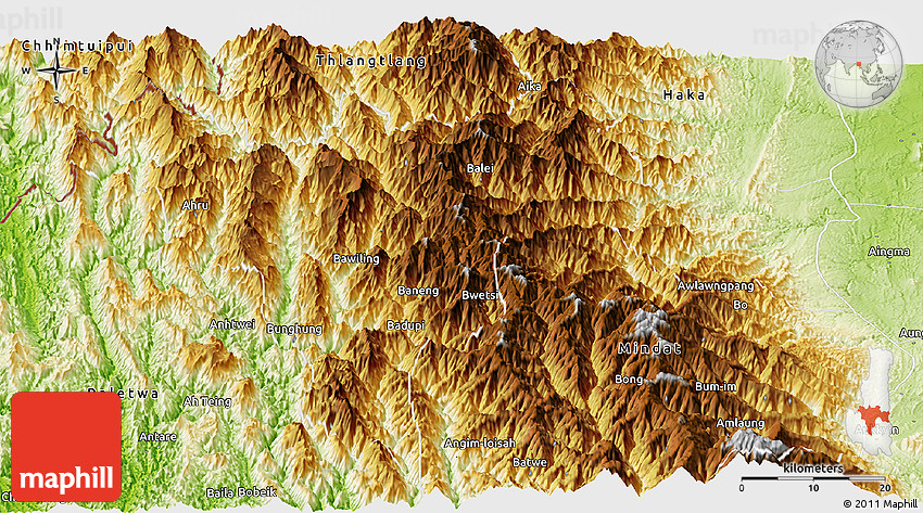 Physical Panoramic Map of Matupi