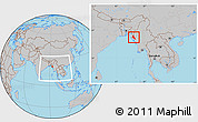 Gray Location Map of Paletwa, within the entire country