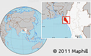 Gray Location Map of Paletwa, highlighted country