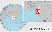 Gray Location Map of Paletwa, highlighted parent region