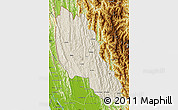 Shaded Relief Map of Paletwa, physical outside