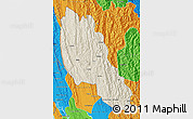 Shaded Relief Map of Paletwa, political outside