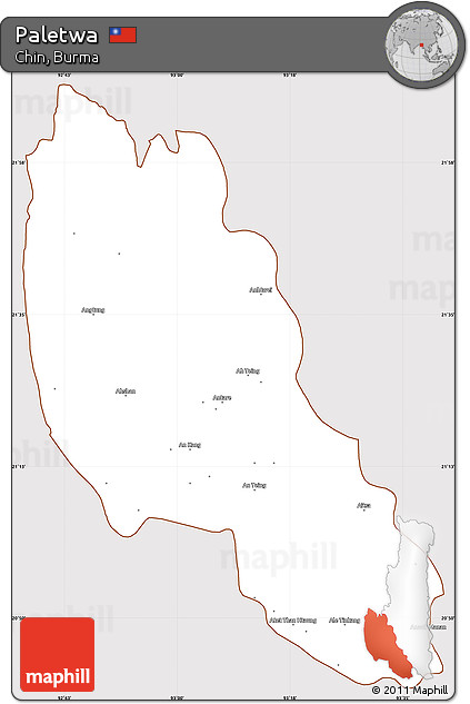 Classic Style Simple Map of Paletwa, cropped outside