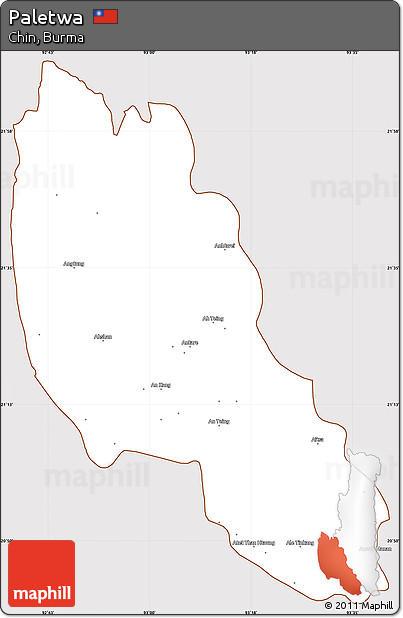 Classic Style Simple Map of Paletwa, cropped outside