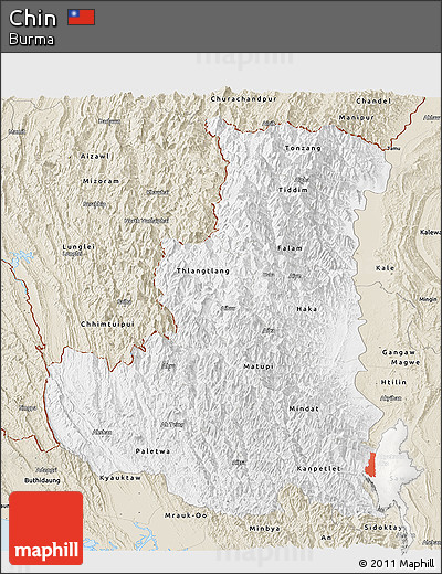 Classic Style Panoramic Map of Chin