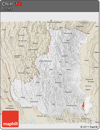 Classic Style Panoramic Map of Chin