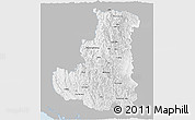 Gray Panoramic Map of Chin, single color outside