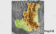Physical Panoramic Map of Chin, darken, desaturated