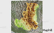 Physical Panoramic Map of Chin, darken, semi-desaturated