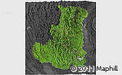 Satellite Panoramic Map of Chin, darken, desaturated