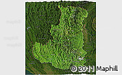 Satellite Panoramic Map of Chin, darken