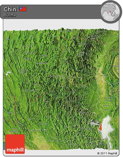 Satellite Panoramic Map of Chin