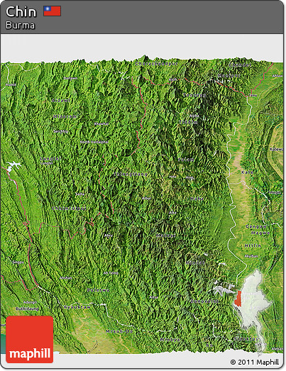 Satellite Panoramic Map of Chin