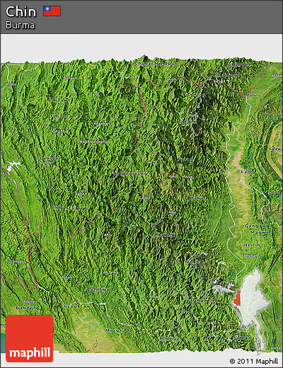Satellite Panoramic Map of Chin