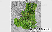 Satellite Panoramic Map of Chin, lighten, desaturated