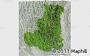 Satellite Panoramic Map of Chin, lighten, semi-desaturated