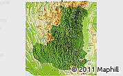 Satellite Panoramic Map of Chin, physical outside