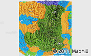 Satellite Panoramic Map of Chin, political outside