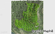 Satellite Panoramic Map of Chin, semi-desaturated